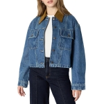 Amazon Essentials Women's Oversized-Fit Cropped Denim Jacket with Contrast Corduroy Collar - Image 3