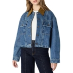 Amazon Essentials Women's Oversized-Fit Cropped Denim Jacket with Contrast Corduroy Collar - Image 2