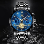 OLEVS Watches Men Waterproof Luxury Big Face Mens Watch Stainless Steel Quartz Analog Dress Watches for Men Luminous Multifunction Man Watch Relojes De Hombre - Image 4