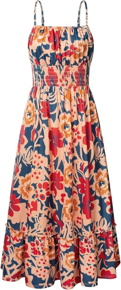 2026/05/1000379668.jpg GRACE KARIN Summer Dresses for Women 2026 Vacation,Smocked Floral Maxi Dress,Boho Beach Sundress with Pocket Fashion Clothing - Image 1