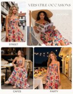 GRACE KARIN Summer Dresses for Women 2026 Vacation,Smocked Floral Maxi Dress,Boho Beach Sundress with Pocket Fashion Clothing - Image 4