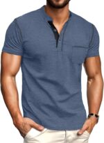 Sailwind Mens Henley Shirts Short Sleeve Summer Casual Classic Cotton T Shirts Pocket Button Shirt - Image 2