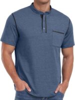 Sailwind Mens Henley Shirts Short Sleeve Summer Casual Classic Cotton T Shirts Pocket Button Shirt - Image 6