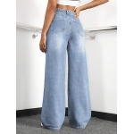 Straight Leg Jeans for Women,High Waisted Wide Leg Loose Stretchy Boyfriend Denim Pants Baggy Jeans for Women - Image 2