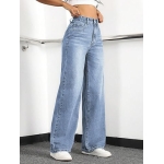 Straight Leg Jeans for Women,High Waisted Wide Leg Loose Stretchy Boyfriend Denim Pants Baggy Jeans for Women - Image 3