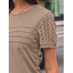 AUTOMET Women's Short Sleeve Shirts Dressy Lace Summer Tops 2026 Spring Trendy Casual T-Shirts Cute Work Outfits Blouses - Image 2