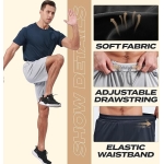 BOOJO 5 Pack Athletic Gym Mens Shorts - Workout Black Quick Dry Basketball Shorts with Pockets for Running Casual Activewear - Image 2