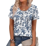 WIHOLL Women T Shirts Pleated Short Sleeve Tops Business Casual Dressy Blouses - Image 2