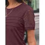 AUTOMET Women's Short Sleeve Shirts Dressy Lace Summer Tops 2026 Spring Trendy Casual T-Shirts Cute Work Outfits Blouses - Image 3
