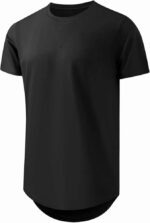 Mens T Shirts Casual Hipster Hip Hop Longline Crewneck Tee Shirts - Image 4
