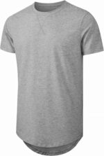 Mens T Shirts Casual Hipster Hip Hop Longline Crewneck Tee Shirts - Image 3