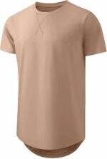 Mens T Shirts Casual Hipster Hip Hop Longline Crewneck Tee Shirts - Image 5